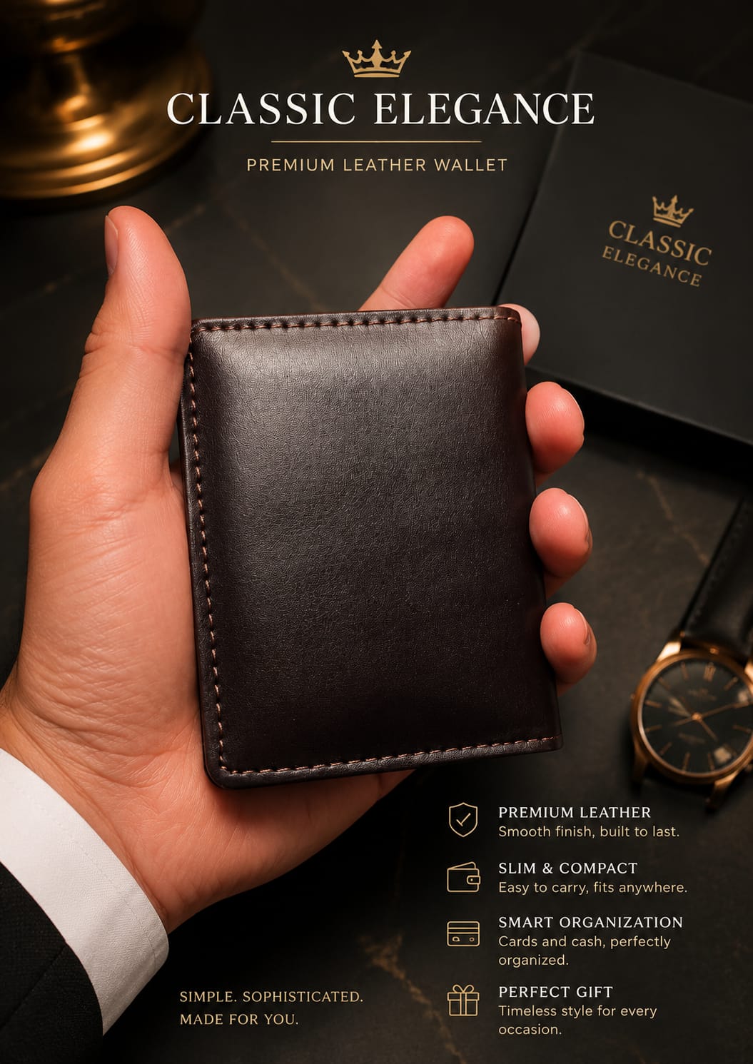 Classic Elegance Premium Leather Wallet – Slim & Stylish Men's Wallet