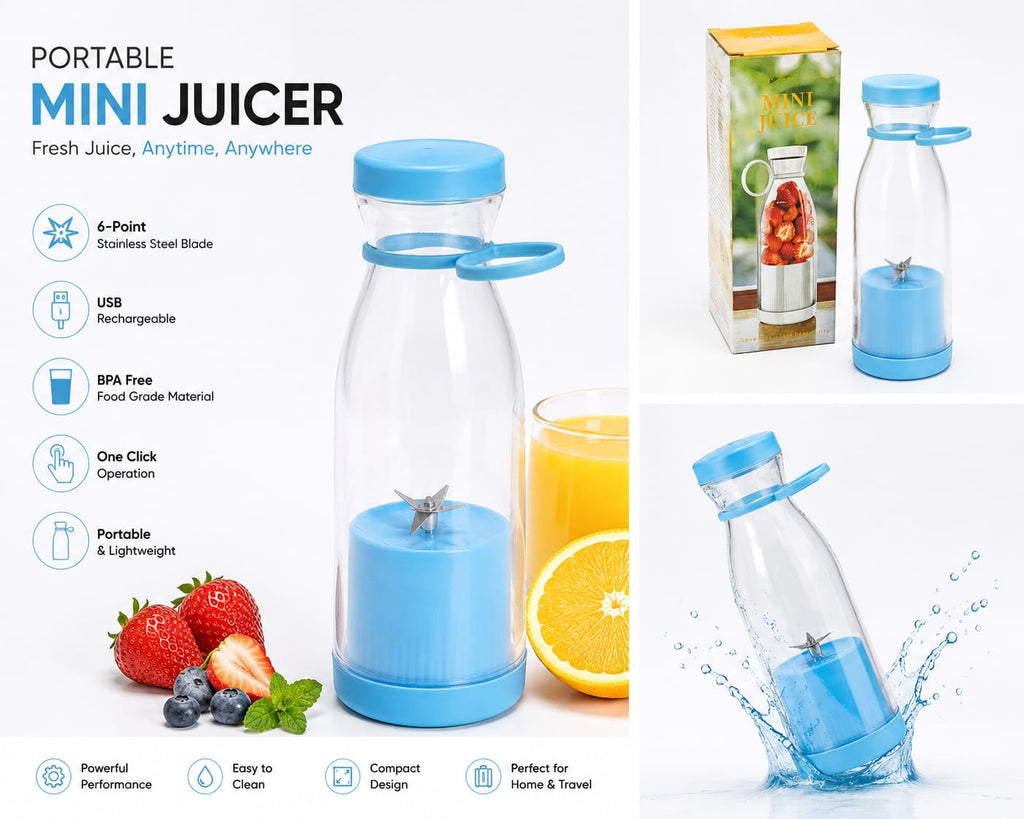 Portable USB Rechargeable Mini Juicer Blender Bottle