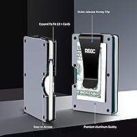 Premium RFID-Blocking Aluminum Minimalist Wallet with Money Clip – Slim Metal Card Holder for Men