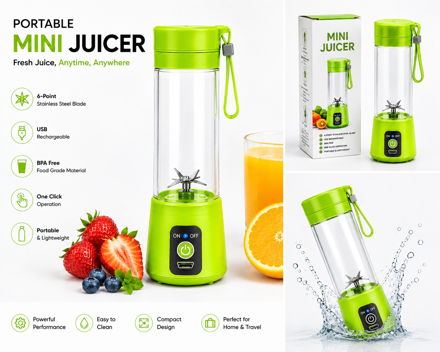 Portable Mini Juicer – Rechargeable Personal Blender