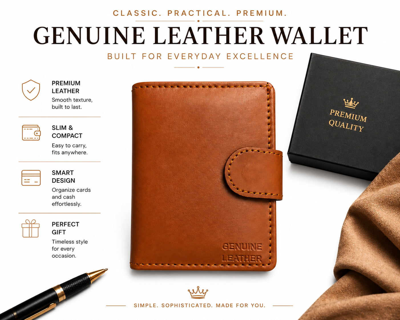 Premium Genuine Leather Card Holder Wallet