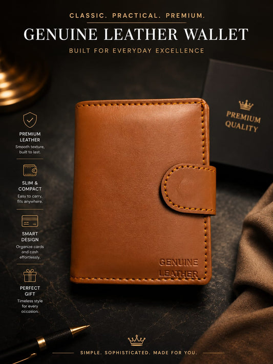 Genuine Leather Wallet – Premium Slim Card Holder for Men