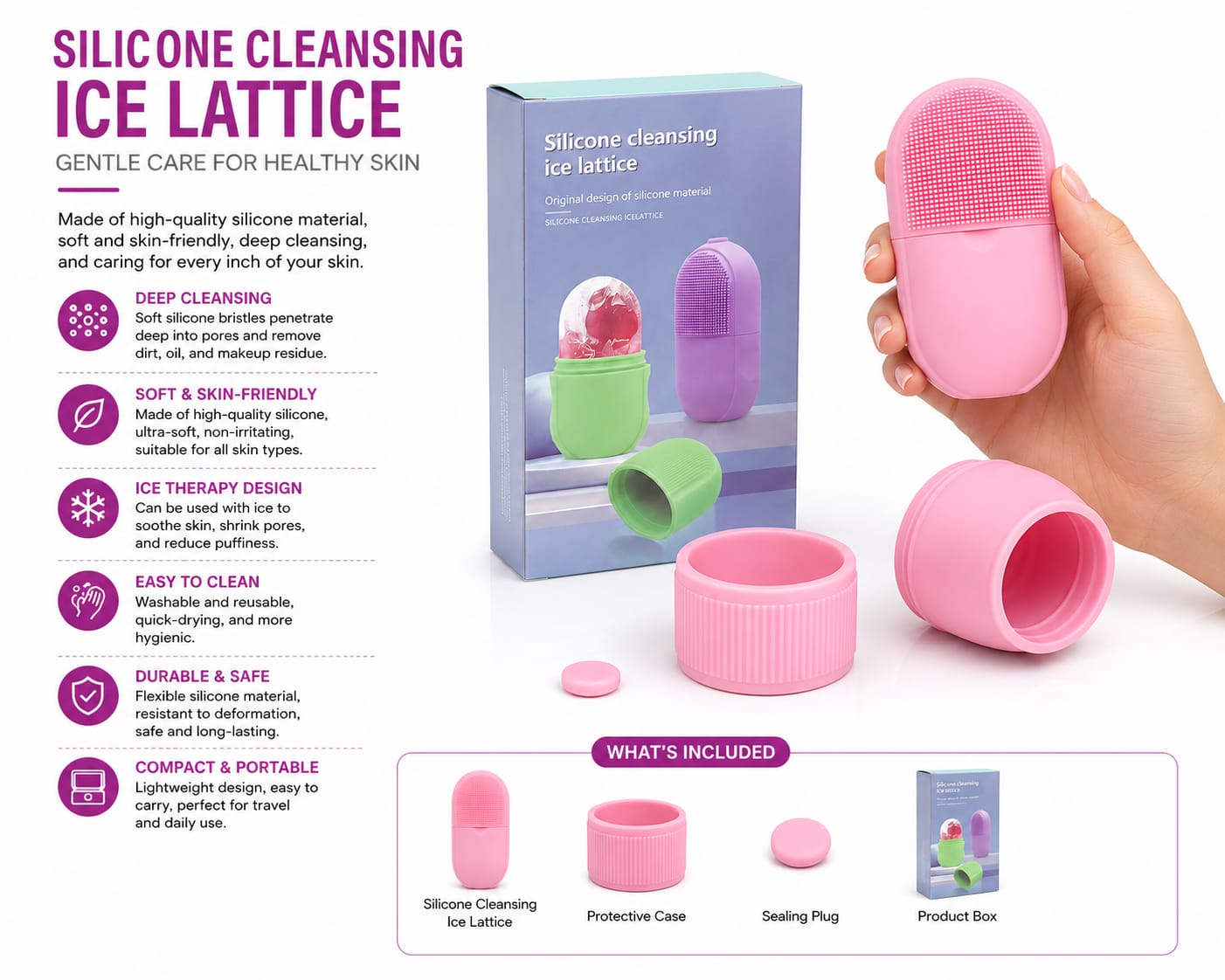 Silicone Ice Face Cleanser & Pore Tightening Brush
